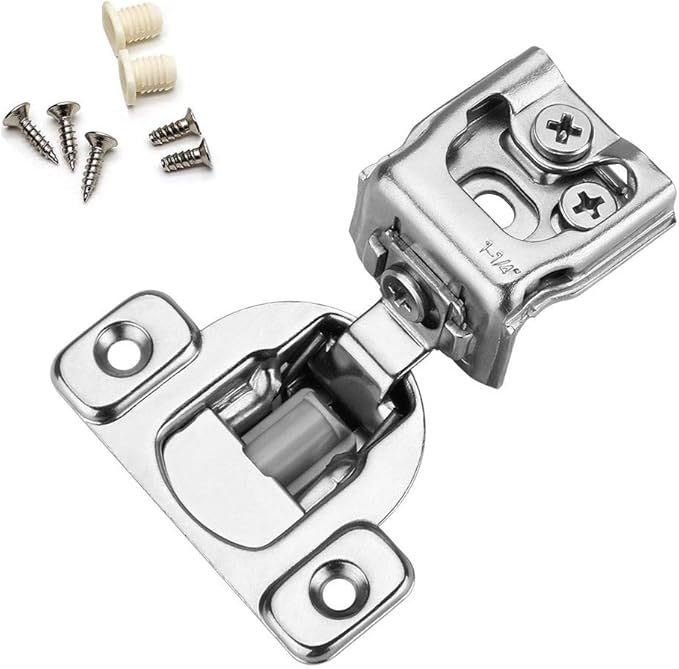 Soft Close Cabinet Hardware Hinges (2 Pack) - homdiy 1-14in Overlay Quiet Close Hinges with Built-in Dampers for Kitchen Cabinets