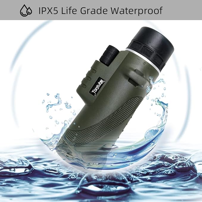 12x50 Monocular Telescope High Power Bak4 Prism IPX5 Waterproof for Stargazing Bird Watching Hunting Camping Hiking Concert Soccer Game, YMT3