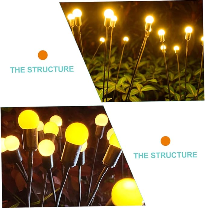 Solar-Powered Landscape Lamp 8-led Garden Lights No Wiring Needed Auto-onOff for Yard Garden Park Decorations