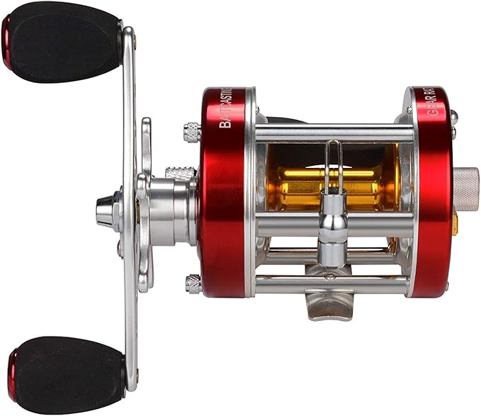 KastKing Rover Round Baitcasting Fishing Reel, Perfect Conventional Reel for Catfish, Salmon/Steelhead, Striper Bass and Inshore Saltwater Fishing Reel, Reinforced Metal Body