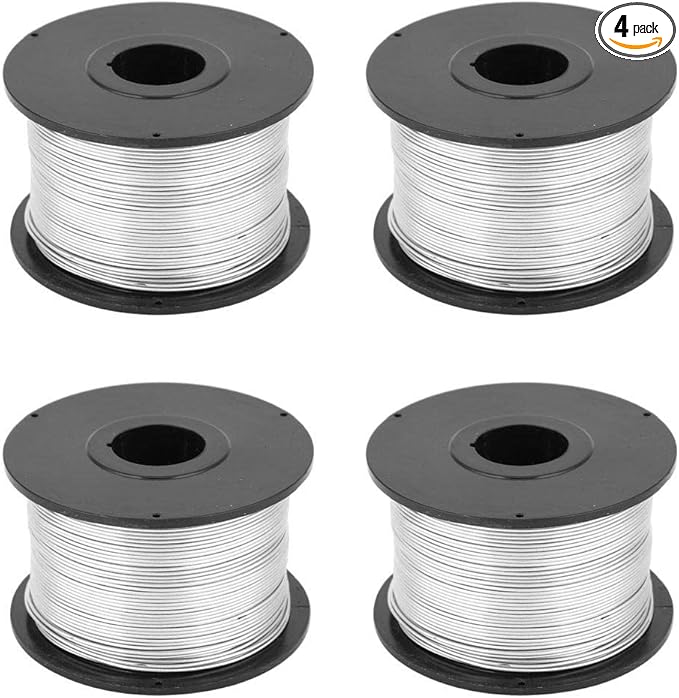 4pcs Wire Tie Wire 110m Length 0.8mm Diameter Steel Tie Wire Rolls Tying Wire for Automatic Tying Machine Tie Wire Coil