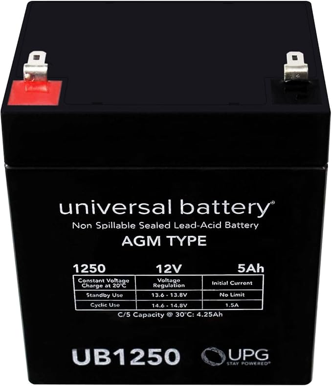 UB1250 12V 5AH Sealed Lead Acid (SLA) Battery .187 TT