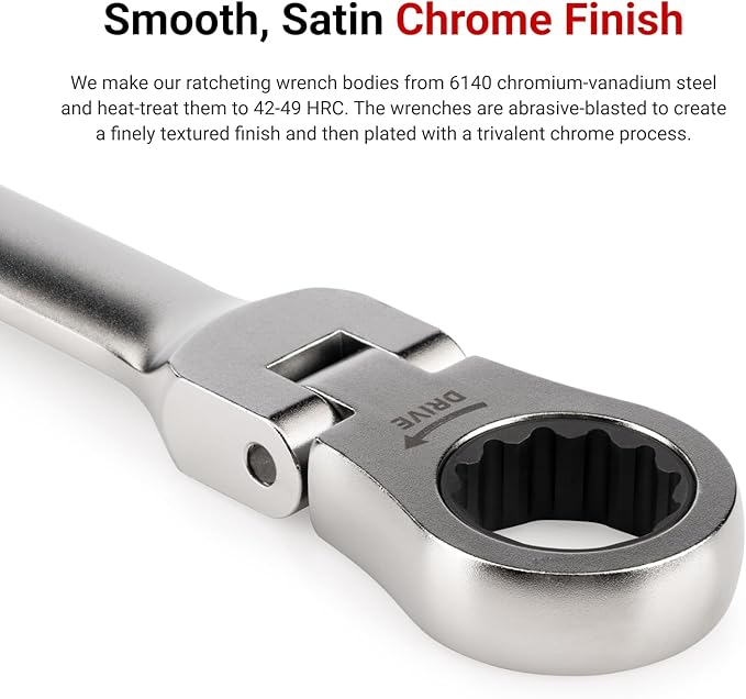 TEKTON 12 mm Flex Head 12-Point Ratcheting Combination Wrench WRC26412