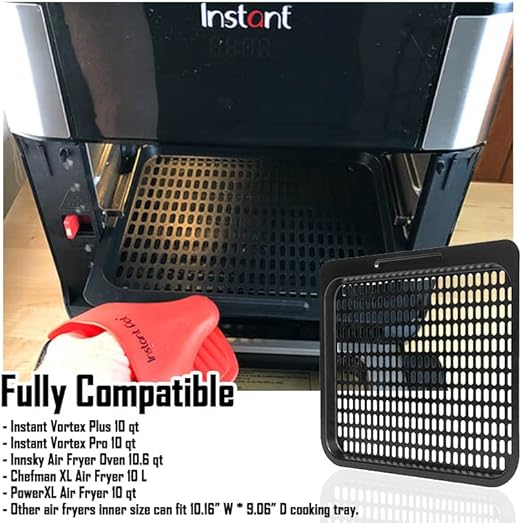 2 Pcs Cooking Trays Replacement for Instant Vortex, Innsky, Chefman and other Air Fryer Oven, Removable Mesh Cooking Rack for Air Fryer Accessories