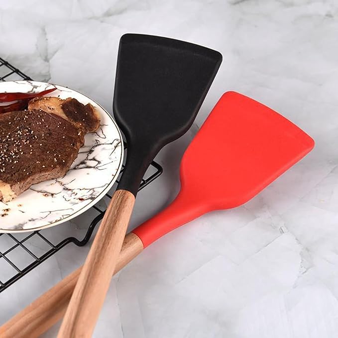 Flexible Silicone Spatula, Baking Shovel Easy to Clean Non-stick Cooking Silicone Shovel for Nonstick Cookware Home Accessories Pink