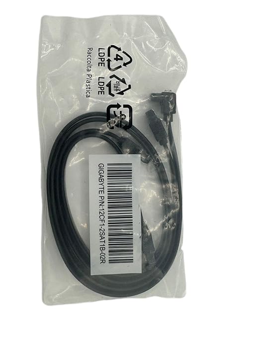 GIGABYTE - 16-inch SATA III cable, right and right angle, compatible with HDD and SSD (6.0 Gbps SATA III, 1 drive)