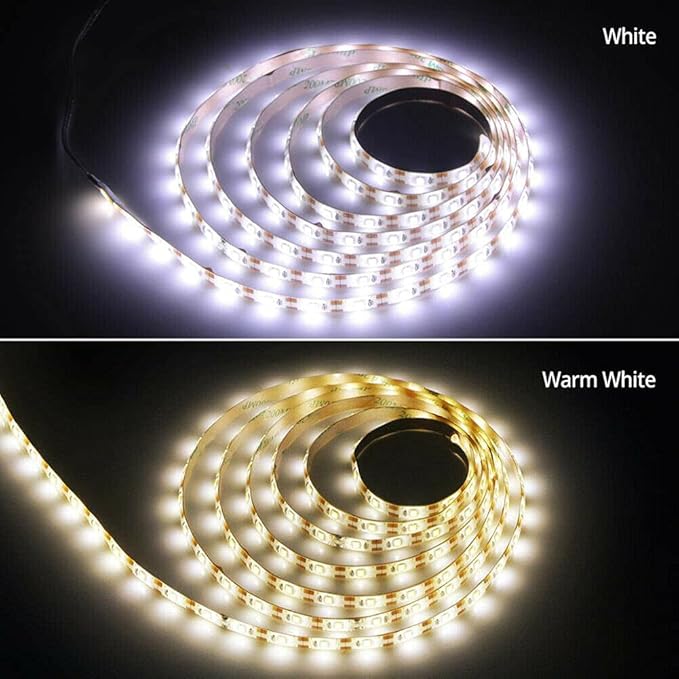 ausuky LED Strip Light Flexible Lamp Diode Tape Set TV Desktop Screen Backlight 5V USB (White Light5m)