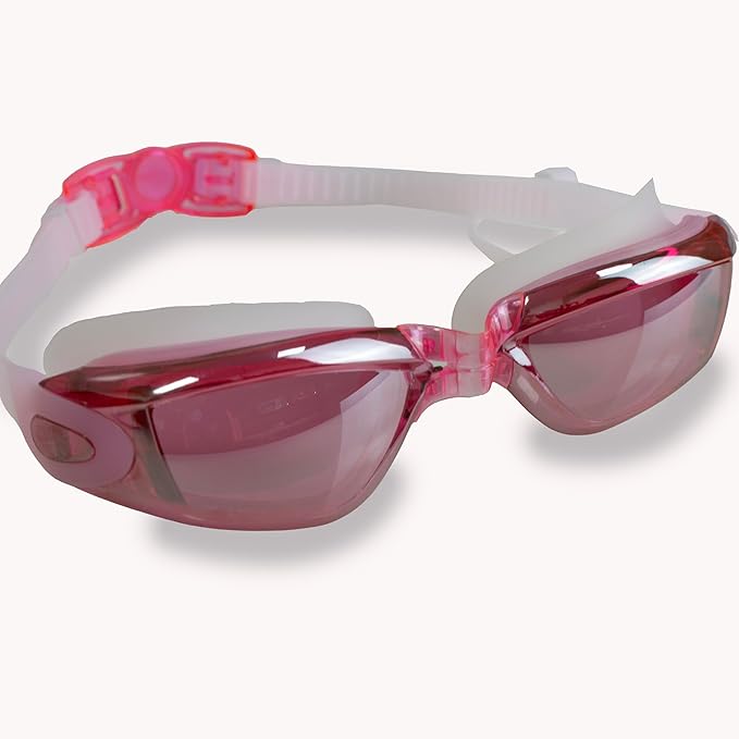 Swim Goggles,No Leaking Anti Fog UV Full Protection with Earplugs,Wide View Anti Fog&UV Swimming Goggles ?Swim Pool Goggles for Adult Men Women Youth?Red