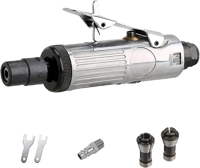 14 Inch Air Die Grinder, 25,000 RPM Free Speed,14 Inch (6MM) and 18 Inch (3MM) collet,Mini and Compact Size,Polishing Tool