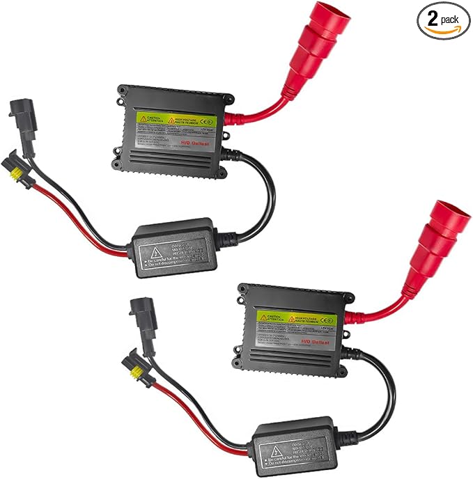 2 PCS DC 12V 35W Xenon HID Ballast, 2 x Xenon Headlight Ballast, 4000K Cool White, 6500K Bright White, Universal Fit