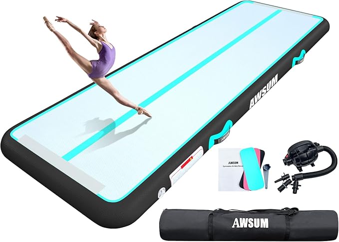 AWSUM Inflatable Air Gymnastics Mat 10ft13ft16ft20ft23ft Training mat 48 inches Thick tumbling mat with Electric Pump for HomeGymOutdoor