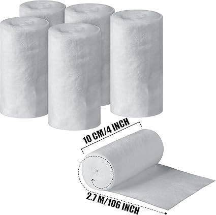 Nuanchu 6 Rolls Cast Padding Soft Individual Pack Padding Use with Plaster Cloth Gauze Bandage for Halloween Wrap Bandage Art Projects, Body Casts, Mask Making, Hobby Craft(4 Inch X 8.8 ft)