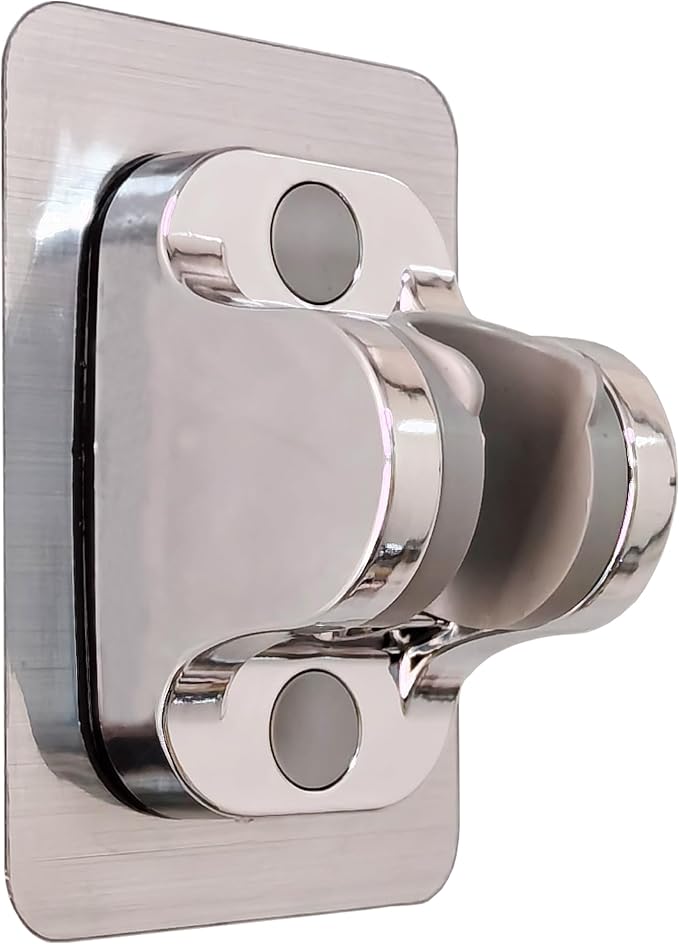 Lofekea Shower Head Holder, Adjustable Handheld Shower Holder Self Adhesive Shower Wand Holder Wall Mount Bracket Waterproof (1 Pack, Chrome Finish)