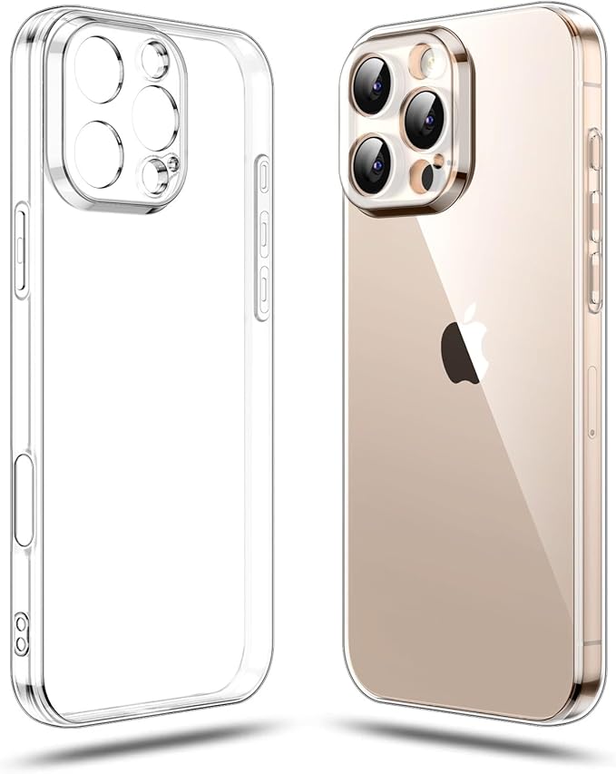 Shamo's Transparent TPU Case for iPhone 16 Pro Ultra thin, shockproof, does not yellow, scratch resistant, compatible with wireless charging, precise cutouts, grip