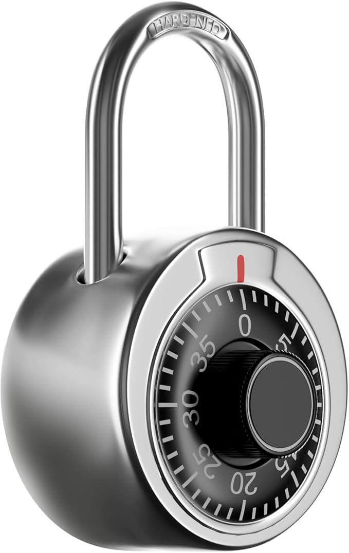 FIGODE Locker Lock, 2 in. Combination Lock, Keyless Padlock for Gym and School Lockers, Black Dial Lock, 2 Pack
