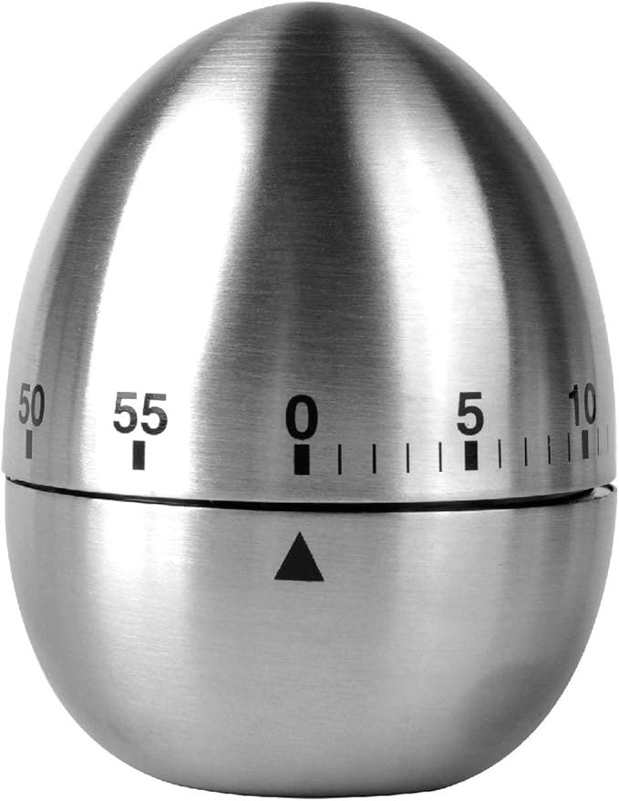 Jayron JR-WG015 Egg Kitchen Timer Stainless Steel Mechanical Rotating Alarm 60 Minutes Count Down Timer for Cooking Learning