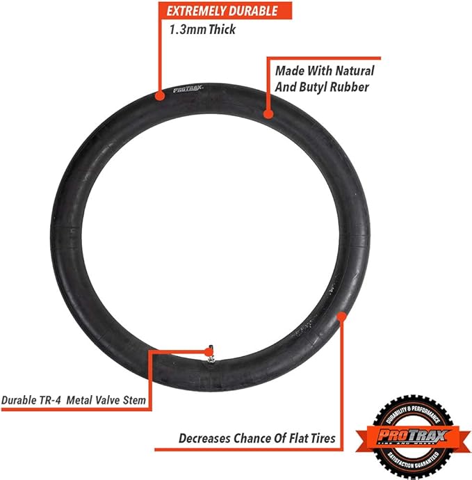 PT1026 Motorcycle Standard Inner Tube Replacement - 2.50-2.75 x 19 Front - 1.3mm Thick - Tire Tube Compatible with Honda CR80 CRF100125150 XL100 XR100 Kawasaki KLX125 KX100 KTM 105 XC 85SX