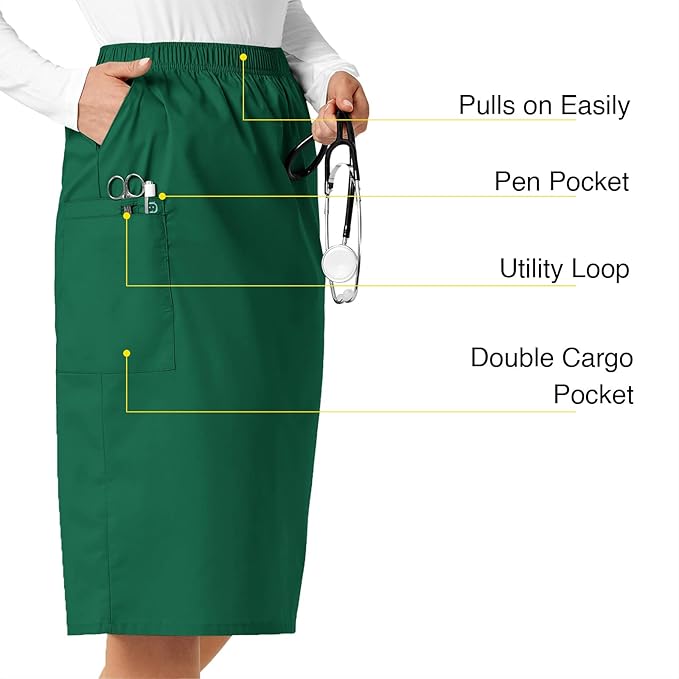 WonderWink Women's Wonderwork Pull-on Cargo Scrub Skirt