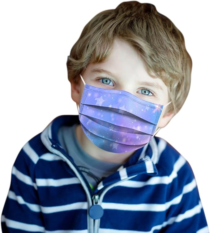 50 Pcs Kids Disposable Face_Masks,Printed Facemasks for Children Back to School