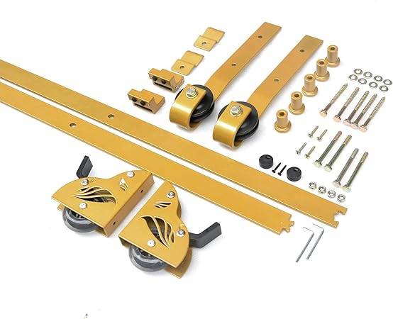 Rolling Ladder Hardware Kit - Steel Sliding Library Ladder Track 10ft Retractable Rolling Library Ladder Track Bracket Tensible Rolling Hardware Stand Up for Entertainment Units