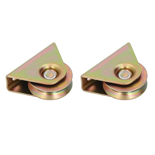 2Pcs Groove Pulley Wheel V Type Wall Mounted Alloy Steel Rope Blocks Rollers 48mm