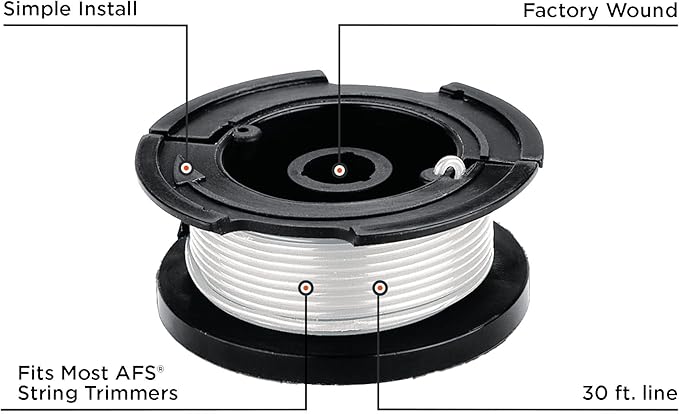 BLACK+DECKER AF-100-3ZP String Trimmer Replacement Spool with 30 Feet of .065-Inch Line