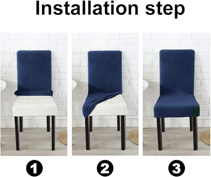 NORTHERN BROTHERS Chair Covers Set of 2 Parsons Chair Covers Chair Slipcovers Super Fit Kitchen Chair Protector Cover for Dining Room, Navy Blue