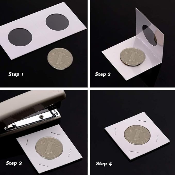 100 Pieces Cardboard Coin Flips 2x2 Holders Sleeves for All Coins Collection Supplies Currency Holder Storage for Pennies, Quarters, Stamp(40mm-100pcs)
