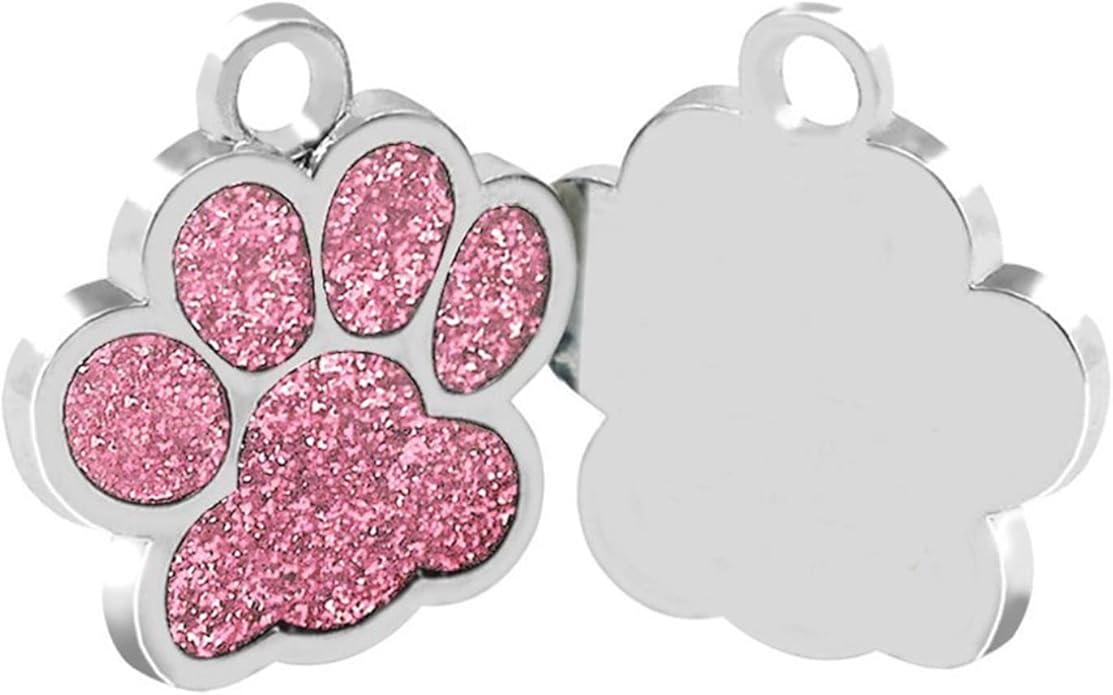 HAN SHENG 40 Pcs Dog Cat Paw Shape Charms Pendants, Crystal Beads for DIY Jewelry Making, Animal Theme Jewelry Findings (Multicolor)