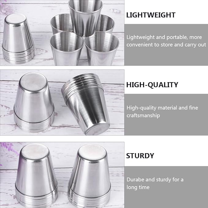 Amosfun 6pcs Shot Cups Shatterproof Unbreakable Tumblers Bar Home Restaurant Portable Drinking