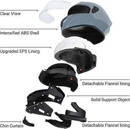 Favoto Full Face Motorcycle Helmet DOT Approved, Cascos para Motos Snowmobile Dirt Bike Helmet for Adults Men Women, Anti-Fog Film Included, Large