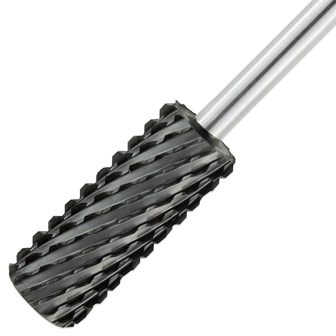 USA PANA Professional 332" Shank Size - Crystal Top Small or Large Barrel Carbide Bit - Nail Drill Bit for Dremel Machine - (Small Barrel, 2X Coarse Grit, Black)
