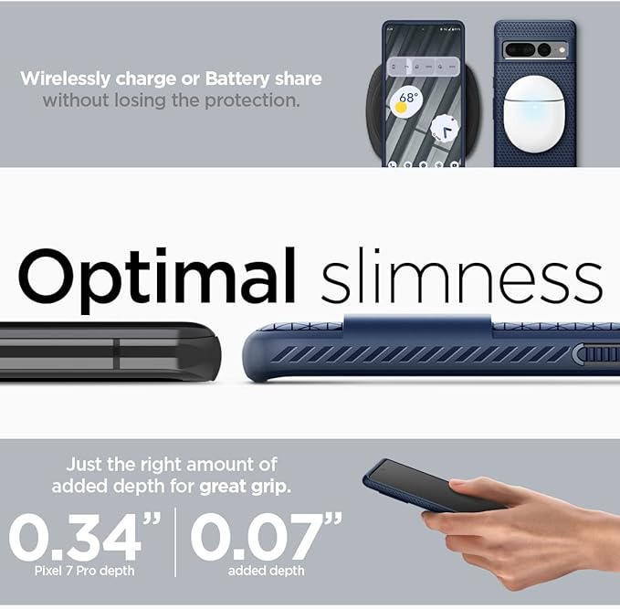 Spigen Liquid Air Case Compatible with Google Pixel 7 Pro - Navy Blue