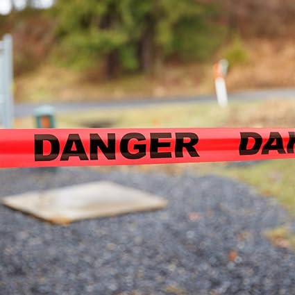 Red Tape Danger Do Not Enter 3 inch X 1000 feet Red with a Bold Black Print for High Visibility Caution Barrier Tape Roll Non-Adhesive for Danger Construction Crime Scene