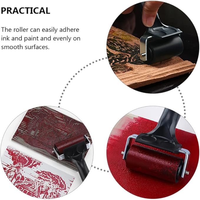 Angoily Ergonomic Handle Printmaking Roller Ink Roller Tool for Art Projects for Painting Printmaking Supplies