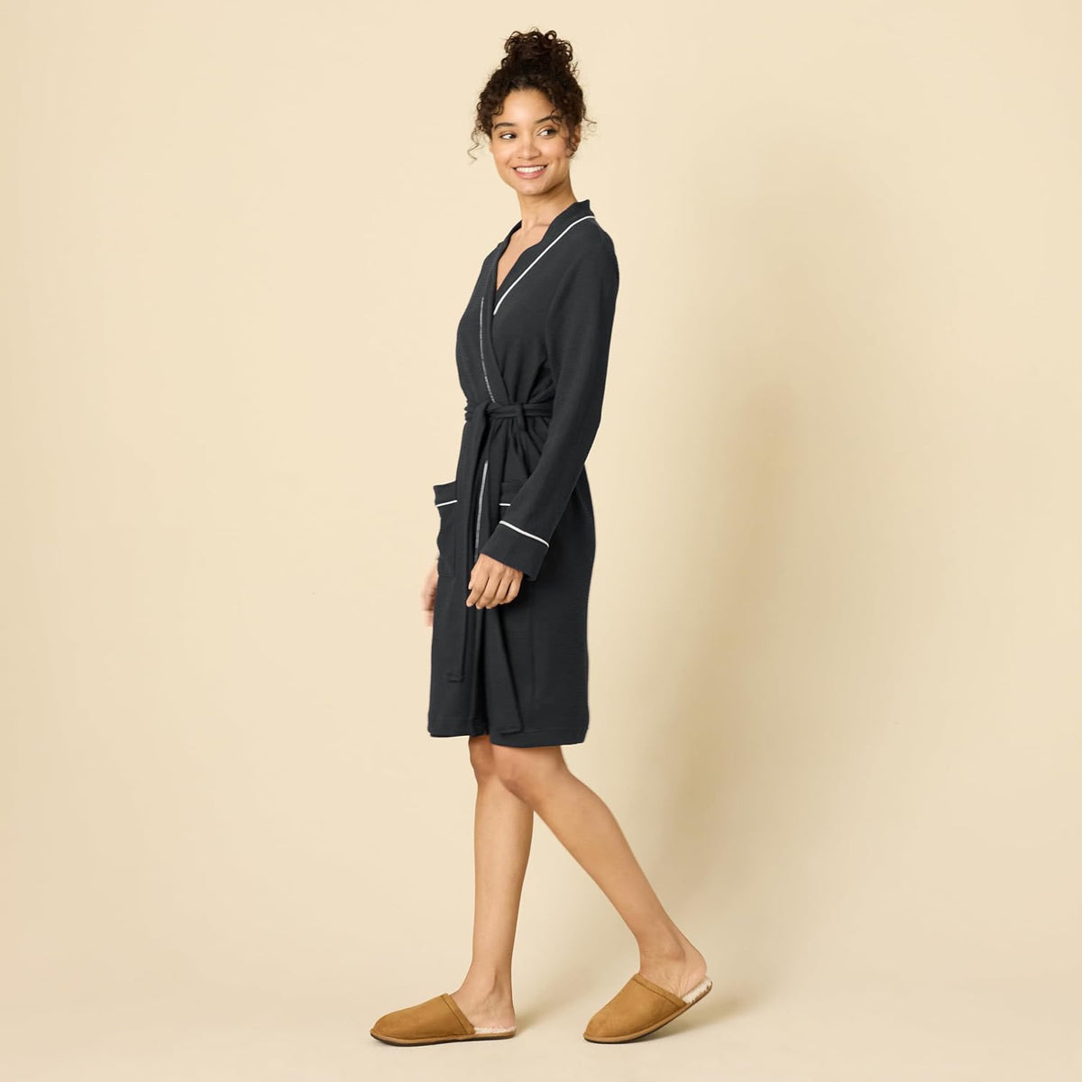 XL Essentials Women's Lightweight Waffle Full-Length Bath Robe (Available in Plus Size)