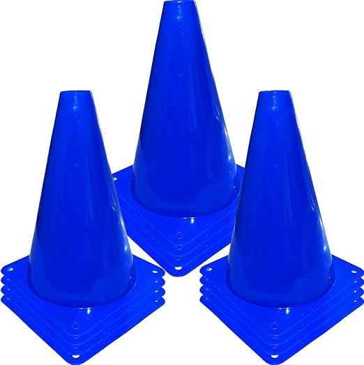 12Pcs Plastic Traffic Cones Mini Sport Cones for Basketball Football Drills, Indoor Outdoor Games Activity Festive Events - 7 Inch Orange Plastic Cones