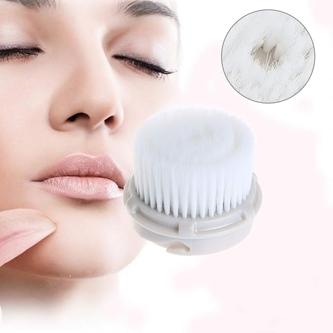 Facial Cleansing Brush Head Replacement, Facial Cleansing Brush Head, Exfoliator Facial Brush Heads, for Acne Prone, Clogged and Enlarged Pores Sensitive Skins (Luxe Cashmere4Pack)