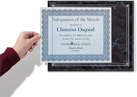 PaperDirect Black Marble Wall Plaque Kit, Diploma Holder, Certificate Holder, Certificate Cover For School, Work, Diplomas, Graduation Awards