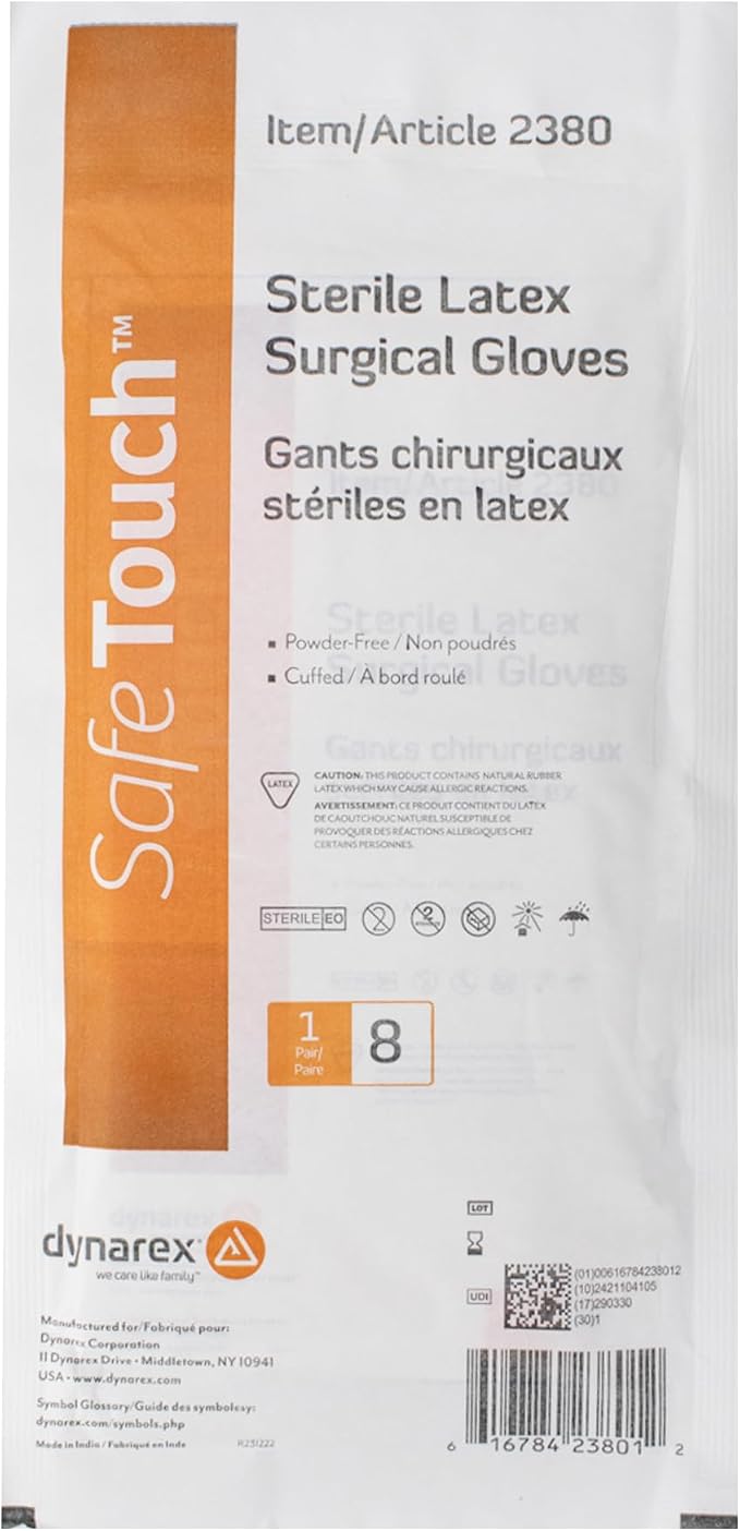 Powder Free Latex Surgeon/Surgical Gloves, Size 8,(3) Size 7/50 (9)