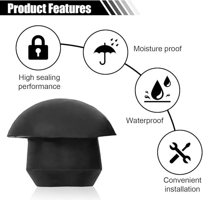 Bottle Jack Floor Jack Oil Filler Plug, 8mm Flat-Head Rubber Hydraulic Filler Bung for Oil Reservoir Hole, Horizontal Jack Hydraulic Top Pressure Rod for Oil Reservoir (6PCS)