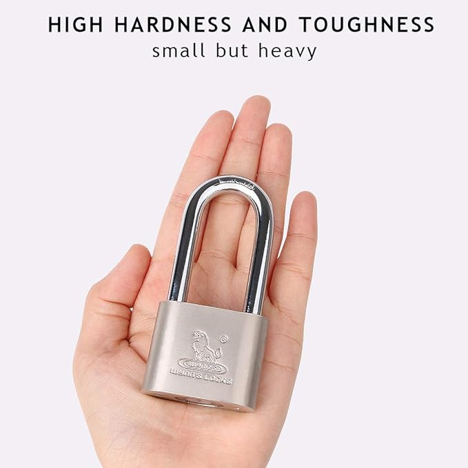 Locks with Keys 2 Pack, Katfort 1-9/16-inch(40mm) Padlock with 4 Multiple Keys, Long Shackle Padlock for Indoor Outdoor