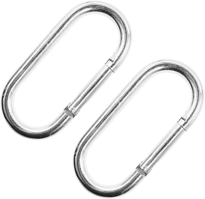 Oval Carabiner Clips,TTZEZE Iron Spring Snap Hooks,Galvanized Locking Carabiners,Heavy Duty O Shape Carabiners,Key Rings Chain Connectors for Outdoor and Indoor Use