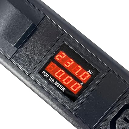 Metered-Breaker-Surge Protection PDU, 240V, L6-50P, 50A, 12000W, 4 C13 & 4 C19 Outlets, Rack Mount