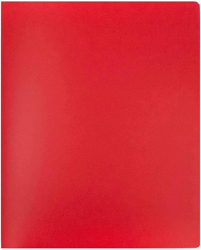 JAM PAPER Heavy Duty Plastic Multi Pocket Folders - 4 Pocket Organizer - Red - 2Pack