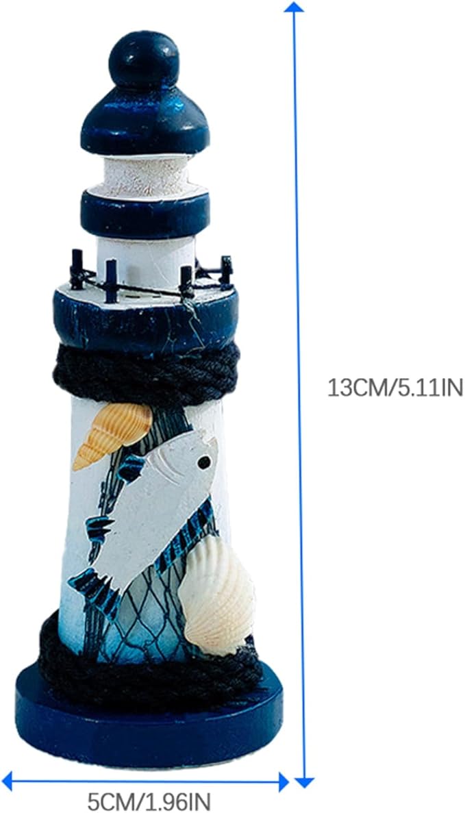 Decorative Miniature Lighthouse - 5 Inch Coastal Decor, Nautical Theme Figurine, Beach-Inspired Accent Piece