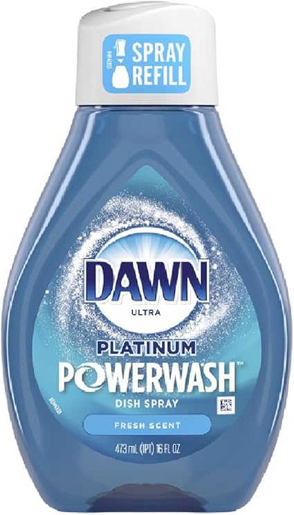 Dawn Platinum Powerwash Dish Spray, Dish Soap, Fresh Scent Refill, 16 Fl Oz (Pack of 1)