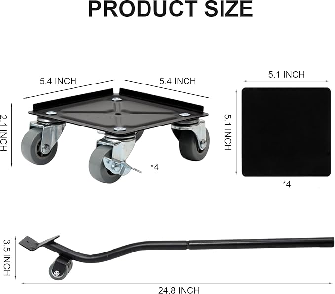 Furniture Movers with Wheels Furniture Lifter Set, 360 Rotation Wheels Double Bearing Roller MuteSmooth,Easy to Moving Heavy Furniture Load Capacity 880 Lbs