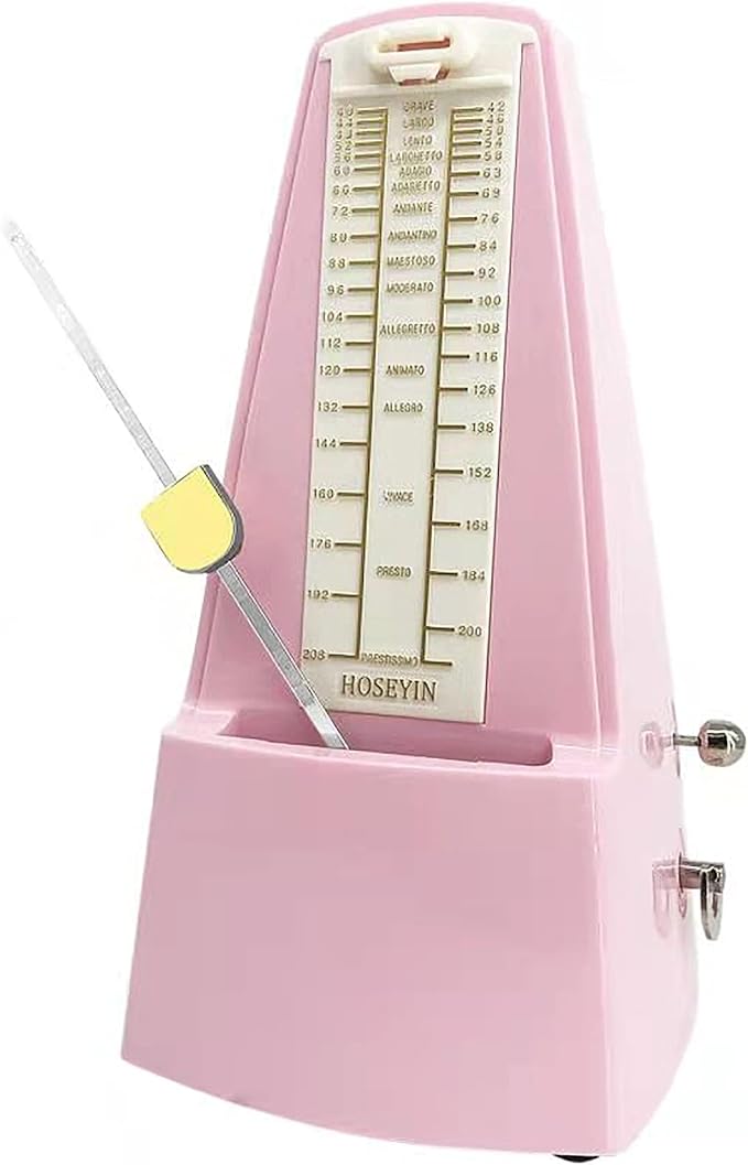 Mechanical Metronome, Universal Metronome for Piano, Guitar, Violin, and Other Instruments (Standard, Pink)
