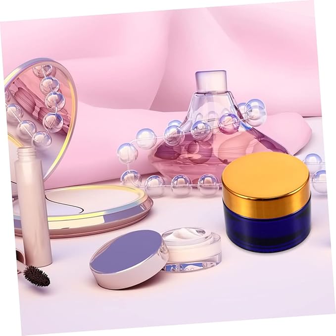 VICASKY 5pcs Refillable Glass Cosmetics Sub Bottle 50g Face Cream Eye Cream Storage Portable and Easy to Use